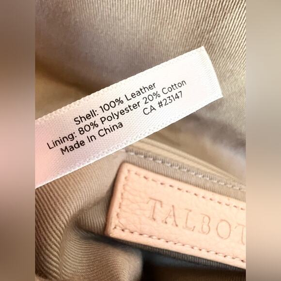 Talbots pink leather crossbody bag neutral spring summer balletcore - Picture 6 of 9
